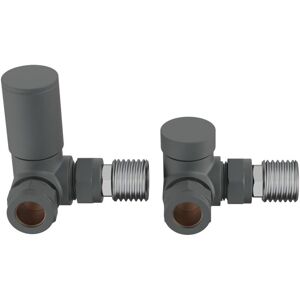 15mm Round Head Corner Radiator Valves Corner Towel Rail Valve + Lockshield Valve Anthracite - Warmehaus 15mm Round Head Corner Radiator Valves Corner Towel Rail Valve + Lockshield Valve Anthracite - Warmehaus