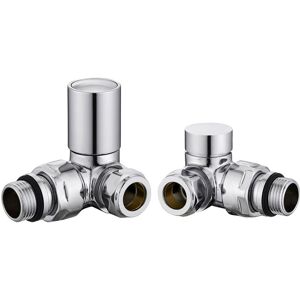 15mm Round Head Corner Radiator Valves Corner Towel Rail Valve + Lockshield Valve Chrome - Warmehaus 15mm Round Head Corner Radiator Valves Corner Towel Rail Valve + Lockshield Valve Chrome - Warmehaus