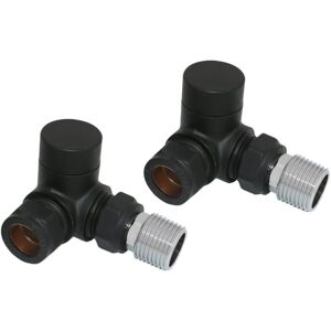 Corner Towel Radiator Valves 15mm Twin Pack Black - Warmehaus Corner Towel Radiator Valves 15mm Twin Pack Black - Warmehaus