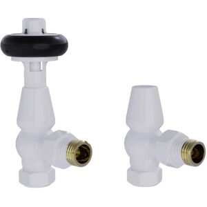 Warmehaus Chelsea Traditional Angled TRV Thermostatic Radiator Valves White Warmehaus Chelsea Traditional Angled TRV Thermostatic Radiator Valves White