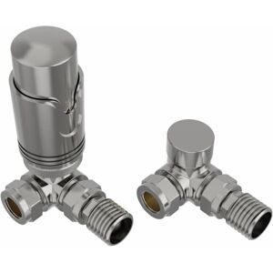 Corner Thermostatic Radiator Valve Pack Satin Nickel - Warmehaus Corner Thermostatic Radiator Valve Pack Satin Nickel - Warmehaus