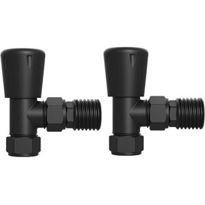 Towel Radiator Valves Round 15mm Black Angled - Warmehaus Towel Radiator Valves Round 15mm Black Angled - Warmehaus