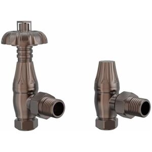 Traditional Antique Style Brass Thermostatic Radiator Valve Lockshield Heated Towel Rail Angled trv Antique Copper - Warmehaus Traditional Antique Style Brass Thermostatic Radiator Valve Lockshield Heated Towel Rail Angled trv Antique Copper - Warmehaus