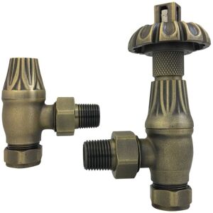 Traditional Antique Style Brass Thermostatic Radiator Valve Lockshield Heated Towel Rail Angled trv Antique Brass - Warmehaus Traditional Antique Style Brass Thermostatic Radiator Valve Lockshield Heated Towel Rail Angled trv Antique Brass - Warmehaus
