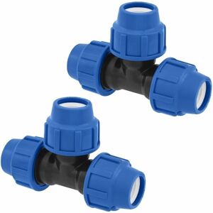 BEIJIYI Water Pipe Tee Fittings - 32mm x 32mm x 32mm - PN16 Compression Plumbing Fitting - Connector Compatible with PE80 and PE100 Polyethylene Pipes - 2 BEIJIYI Water Pipe Tee Fittings - 32mm x 32mm x 32mm - PN16 Compression Plumbing Fitting - Connector Compatible with PE80 and PE100 Polyethylene Pipes - 2