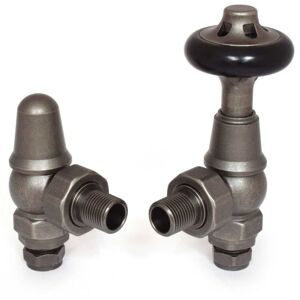 West - Admiral Angled Thermostatic Radiator Valve and Lockshield - Pewter West - Admiral Angled Thermostatic Radiator Valve and Lockshield - Pewter