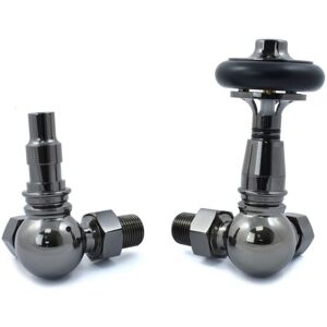 West - Amberley Corner Thermostatic Radiator Valve and Lockshield - Black Nickel West - Amberley Corner Thermostatic Radiator Valve and Lockshield - Black Nickel