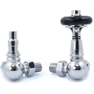 West Amberley Corner Thermostatic Radiator Valve and Lockshield - Chrome West Amberley Corner Thermostatic Radiator Valve and Lockshield - Chrome