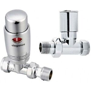 West - Elegance trv Thermostatic Radiator Valve and Lockshield Straight Chrome West - Elegance trv Thermostatic Radiator Valve and Lockshield Straight Chrome