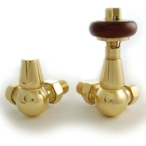 West - Eton Traditional Corner Manual Radiator Valve and Lockshield - Brass West - Eton Traditional Corner Manual Radiator Valve and Lockshield - Brass