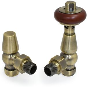 West - Faringdon Angled Thermostatic Radiator Valve and Lockshield - Antique Brass West - Faringdon Angled Thermostatic Radiator Valve and Lockshield - Antique Brass