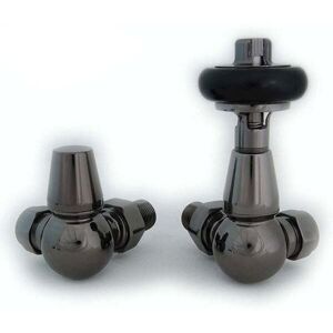 West - Faringdon Corner Thermostatic Radiator Valve and Lockshield - Black Nickel West - Faringdon Corner Thermostatic Radiator Valve and Lockshield - Black Nickel