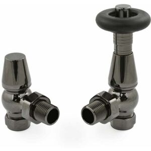 West - Jaguar trv Angled Thermostatic Radiator Valve and Lockshield - Black Nickel West - Jaguar trv Angled Thermostatic Radiator Valve and Lockshield - Black Nickel