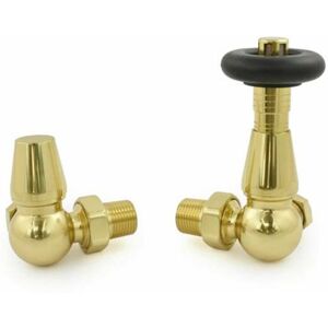 West - Jaguar trv Corner Thermostatic Radiator Valve and Lockshield - Brass West - Jaguar trv Corner Thermostatic Radiator Valve and Lockshield - Brass