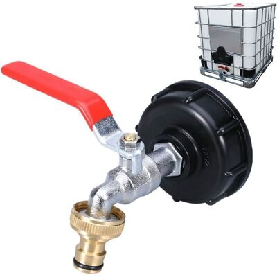 TEHTUY 1000L Tank Tap with Hose Adapter, S60X6 IBC Tap Fitting TEHTUY 1000L Tank Tap with Hose Adapter, S60X6 IBC Tap Fitting