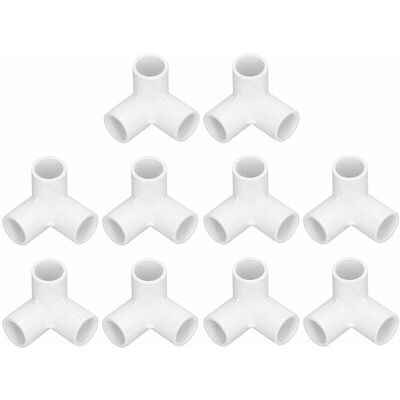 SNQ 10pcs 3-Way PVC Fitting, 3-Way PVC Plastic Furniture Connectors, Pipe Connectors, 20mm Inner Diameter Elbow, DIY Accessory for Furniture Pipe (White) SNQ 10pcs 3-Way PVC Fitting, 3-Way PVC Plastic Furniture Connectors, Pipe Connectors, 20mm Inner Diameter Elbow, DIY Accessory for Furniture Pipe (White)