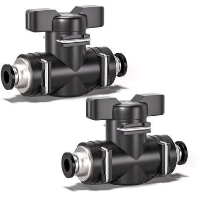WOIYIC 10pcs 8mm Black Direct Air Flow Control Pneumatic Ball Valve Pneumatic Fitting WOIYIC 10pcs 8mm Black Direct Air Flow Control Pneumatic Ball Valve Pneumatic Fitting
