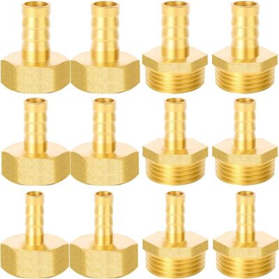 Aougo - 12 pieces 1/2 inch hose screw connection, 8 mm, 10 mm, 12 mm, external thread and internal thread for air hose, gas hose, water pipe Aougo - 12 pieces 1/2 inch hose screw connection, 8 mm, 10 mm, 12 mm, external thread and internal thread for air hose, gas hose, water pipe