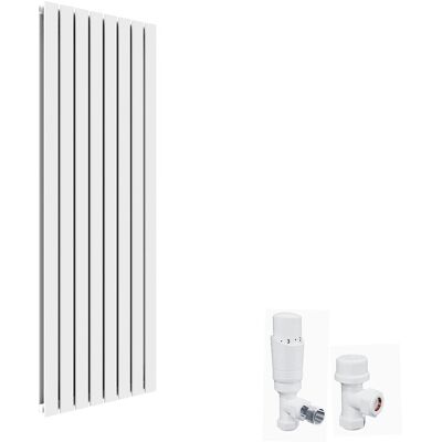 Elegant - 1800 x 608 mm Vertical Column Designer Radiator White Double Flat Panel Central Heating Radiators + White Thermostatic Radiator Valves Elegant - 1800 x 608 mm Vertical Column Designer Radiator White Double Flat Panel Central Heating Radiators + White Thermostatic Radiator Valves