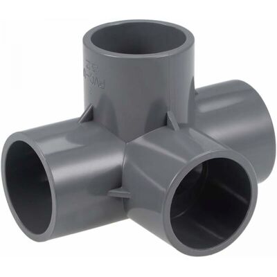 Cyslmuk - 4 Way Elbow pvc Pipe Fitting Furniture Grade 32mm Tee Corner Connectors Grey 10Pcs Cyslmuk - 4 Way Elbow pvc Pipe Fitting Furniture Grade 32mm Tee Corner Connectors Grey 10Pcs