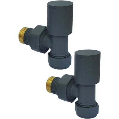 MANISSA Anthracite Angled Designer Radiator / Towel Rail Valve 1/2' -15mm (2 valve pack) MANISSA Anthracite Angled Designer Radiator / Towel Rail Valve 1/2' -15mm (2 valve pack)
