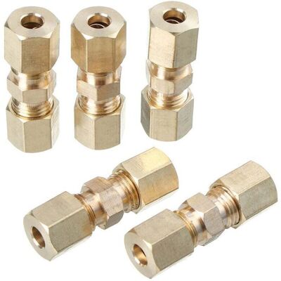 TORMATOR Brass Compression Fitting Straight Connector Hydraulic Brake Line Union 3/16 inch 5 pieces TORMATOR Brass Compression Fitting Straight Connector Hydraulic Brake Line Union 3/16 inch 5 pieces