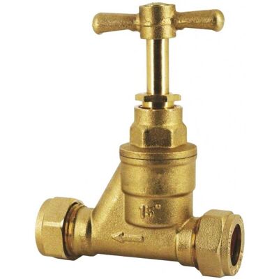 PRIMAFLOW Brass Stopcock 15mm Compression Shut Off Valve BS1010 PRIMAFLOW Brass Stopcock 15mm Compression Shut Off Valve BS1010