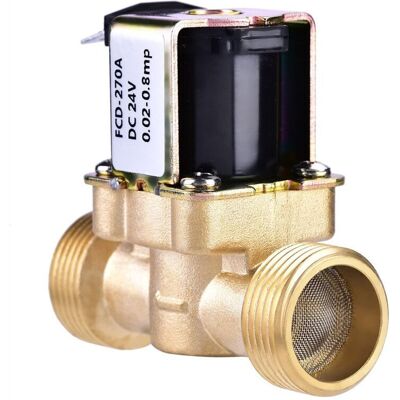 SNQ Electric Magnetic Solenoid Valve, 3/4" DC 24V Brass Normally Closed NC Water Solenoid Valve Pressure Regulator Constant Flow Regulation Inlet Water SNQ Electric Magnetic Solenoid Valve, 3/4" DC 24V Brass Normally Closed NC Water Solenoid Valve Pressure Regulator Constant Flow Regulation Inlet Water