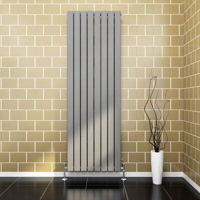 Elegant - 1800x608mm Anthracite Vertical Radiator Double Flat Panel Designer Radiator Central Heating with Thermostatic Radiator Valves Elegant - 1800x608mm Anthracite Vertical Radiator Double Flat Panel Designer Radiator Central Heating with Thermostatic Radiator Valves