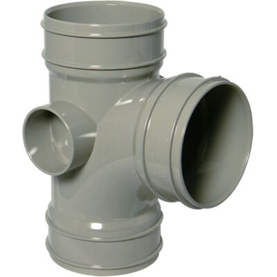 FloPlast Grey 92.5° Soil Branch PVU Connector for Pipes FloPlast Grey 92.5° Soil Branch PVU Connector for Pipes