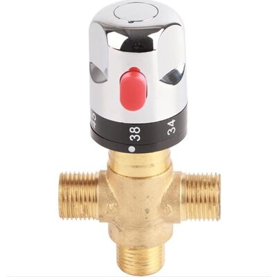Hot and Cold Water Mixer Valve, Solid Brass Thermostatic Mixer Tap, Fixed Temperature Tap Hot and Cold Water Mixer Valve, Solid Brass Thermostatic Mixer Tap, Fixed Temperature Tap