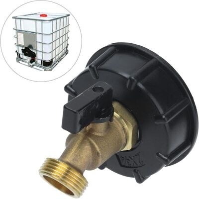 TEHTUY IBC tote tank adapter, 2.4-inch G3/4 male thread drain hose connector, brass material, coarse thread, tap fitting part TEHTUY IBC tote tank adapter, 2.4-inch G3/4 male thread drain hose connector, brass material, coarse thread, tap fitting part