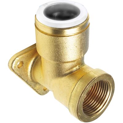 John Guest Speedfit Brass Backplate Elbow 15mm X 1/2 John Guest Speedfit Brass Backplate Elbow 15mm X 1/2