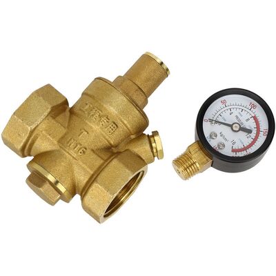LIIYIELA Keenso DN25 1-pulgada pressure reducer valve, 1-pulgada adjustable water pressure regulator with gauge, manual valve LIIYIELA Keenso DN25 1-pulgada pressure reducer valve, 1-pulgada adjustable water pressure regulator with gauge, manual valve