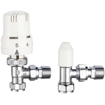 15mm trv Thermostatic Radiator Valve Angled & Lockshield Bi-Directional - Keyplumb 15mm trv Thermostatic Radiator Valve Angled & Lockshield Bi-Directional - Keyplumb