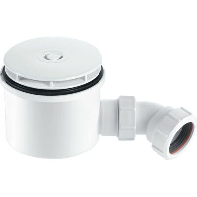 McAlpine ST90WH10-HP2 90mm x 50mm Water Seal Shower Trap with 1.5" Outlet High-Flow High-Performance Trap with removable 110mm Flange McAlpine ST90WH10-HP2 90mm x 50mm Water Seal Shower Trap with 1.5" Outlet High-Flow High-Performance Trap with removable 110mm Flange