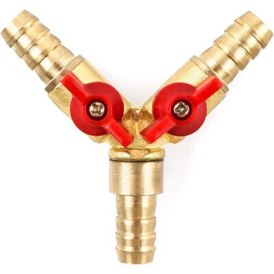 Aiperq - mumu 3 Way Hose Connector Splitter Zinc Alloy Brass 10mm Ball Valve Hose Connector for Air Water Gas Fitting 1pc Aiperq - mumu 3 Way Hose Connector Splitter Zinc Alloy Brass 10mm Ball Valve Hose Connector for Air Water Gas Fitting 1pc