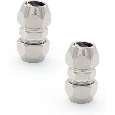 SNQ Pieces Olive Gas Fitting, Silver Pneumatic Hose Fitting, Nickel-Plated Copper Straight Double Tube Quick Connector, Suitable for Plumbing, Air SNQ Pieces Olive Gas Fitting, Silver Pneumatic Hose Fitting, Nickel-Plated Copper Straight Double Tube Quick Connector, Suitable for Plumbing, Air