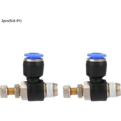 STUNACY 2pcs Tube Air Flow Speed Controller Pipe Pneumatic Fitting Regulator Valve Sl6-01 STUNACY 2pcs Tube Air Flow Speed Controller Pipe Pneumatic Fitting Regulator Valve Sl6-01