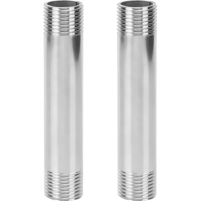 STUNACY 2pcs Stainless Steel Equal Diameter Threaded Pipe Nipple Connector Plumbing Fittingsg3/4 Male Thread Extension Rod 10cm STUNACY 2pcs Stainless Steel Equal Diameter Threaded Pipe Nipple Connector Plumbing Fittingsg3/4 Male Thread Extension Rod 10cm