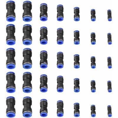 OEM Pneumatic Connector, 35 Pcs Blue Plastic Straight Quick Air Connector Pneumatic Fittings Quick Connector Pipe Fittings Od 4/6/8/10/12/14/16mm OEM Pneumatic Connector, 35 Pcs Blue Plastic Straight Quick Air Connector Pneumatic Fittings Quick Connector Pipe Fittings Od 4/6/8/10/12/14/16mm