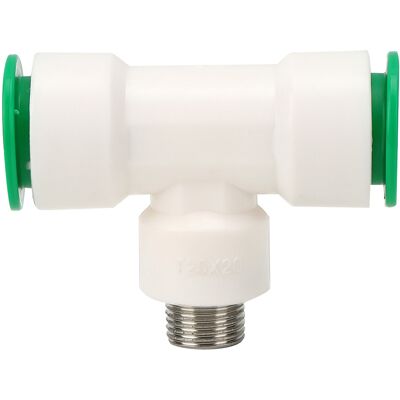 STUNACY Dual 25mm To G1/2in Male Thread Ppr Plastic Water Pipe Adapter Tee Connector Water Tube Fittings STUNACY Dual 25mm To G1/2in Male Thread Ppr Plastic Water Pipe Adapter Tee Connector Water Tube Fittings