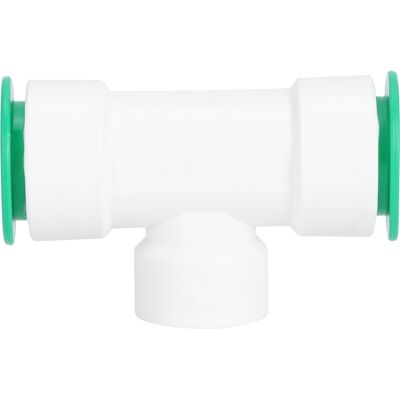STUNACY Ppr Plastic 32mm Push‑in Type Water Pipe Tee Connector Plumbing Fittingss With 3/4 Female Thread STUNACY Ppr Plastic 32mm Push‑in Type Water Pipe Tee Connector Plumbing Fittingss With 3/4 Female Thread