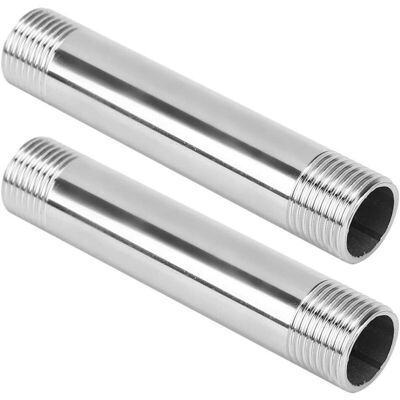 OEM 2 Pcs Stainless Steel Pipe Fittings Equal Diameter Threaded Cast Iron Pipe Nipple Connector Pipelines Plumbing Fittings,100mm(g1/2 Male Thread) OEM 2 Pcs Stainless Steel Pipe Fittings Equal Diameter Threaded Cast Iron Pipe Nipple Connector Pipelines Plumbing Fittings,100mm(g1/2 Male Thread)