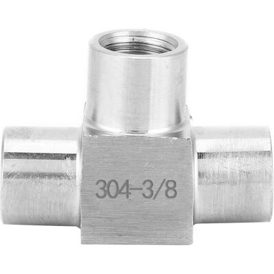 STUNACY 3 Way Pipe Connector Bspp Female Thread Stainless Steel Pipe Fitting Connector3/8in STUNACY 3 Way Pipe Connector Bspp Female Thread Stainless Steel Pipe Fitting Connector3/8in