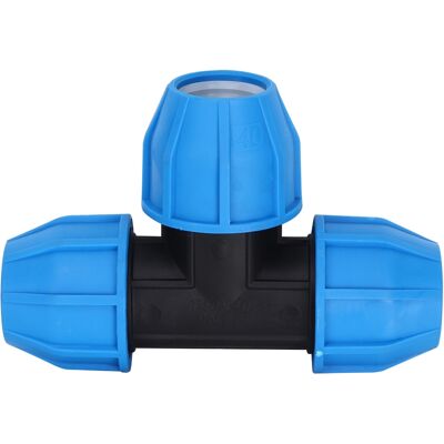 STUNACY Pe Plastic 40mm Tee Connector Water Pipe Fitting Connection Accessories STUNACY Pe Plastic 40mm Tee Connector Water Pipe Fitting Connection Accessories