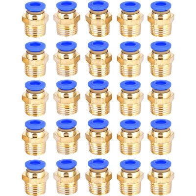 STUNACY 25pcs Pneumatic Push Quick Male Connector Air Quick Fittings Adapter Pc6-02 G1/4 STUNACY 25pcs Pneumatic Push Quick Male Connector Air Quick Fittings Adapter Pc6-02 G1/4