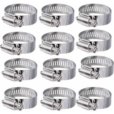 OEM 12pcs (16-25mm) Hose Clamp 304 Stainless Steel Adjustable Hose Clamps Clips Fastener For Family Water Pipe, Gas Tank, Automobile Tube OEM 12pcs (16-25mm) Hose Clamp 304 Stainless Steel Adjustable Hose Clamps Clips Fastener For Family Water Pipe, Gas Tank, Automobile Tube
