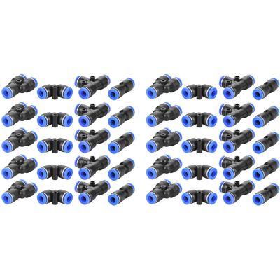 STUNACY 40pcs 6mm Air Hose Pneumatic Push Connector Air Push Quick Fittings 4 Shape STUNACY 40pcs 6mm Air Hose Pneumatic Push Connector Air Push Quick Fittings 4 Shape