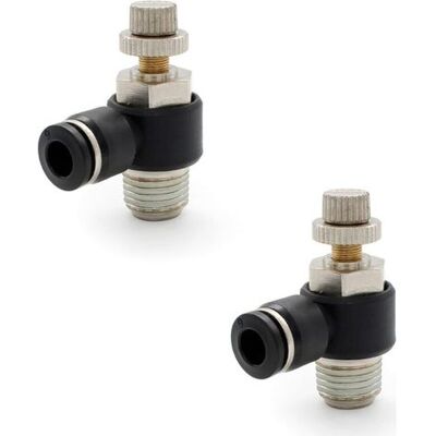 OEM 2 Pcs 6mm Pneumatic Fittings, 1/4" Air Flow Regulator, With Push-in Connection And External Thread Quick Valve Connector, For Pneumatic Tools OEM 2 Pcs 6mm Pneumatic Fittings, 1/4" Air Flow Regulator, With Push-in Connection And External Thread Quick Valve Connector, For Pneumatic Tools